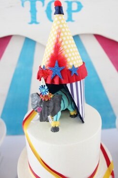 circus cake topper for a carnival party