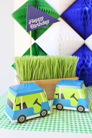 golf birthday party favor boxes