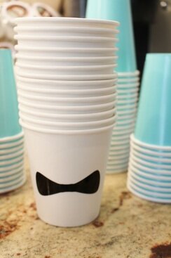 bow tie cups at a tiffany birthday party